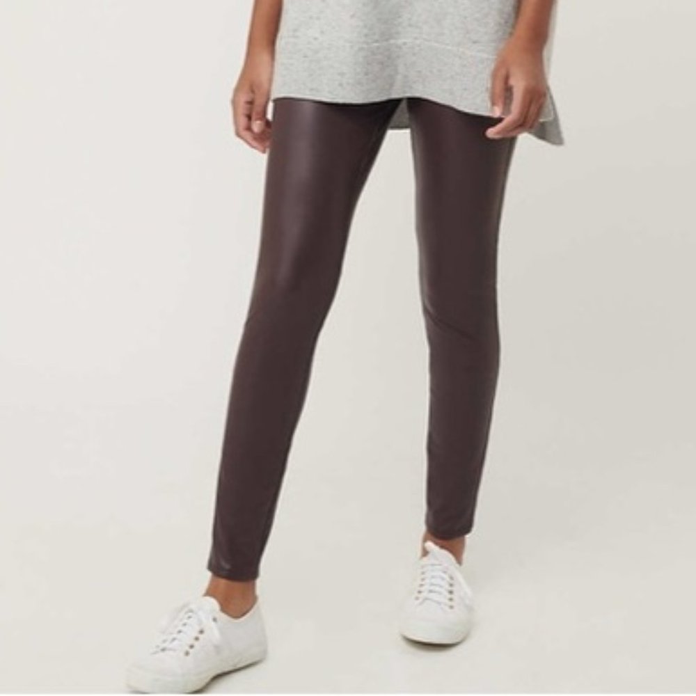 Loft Plus Faux Leather Leggings Washed Blackberry